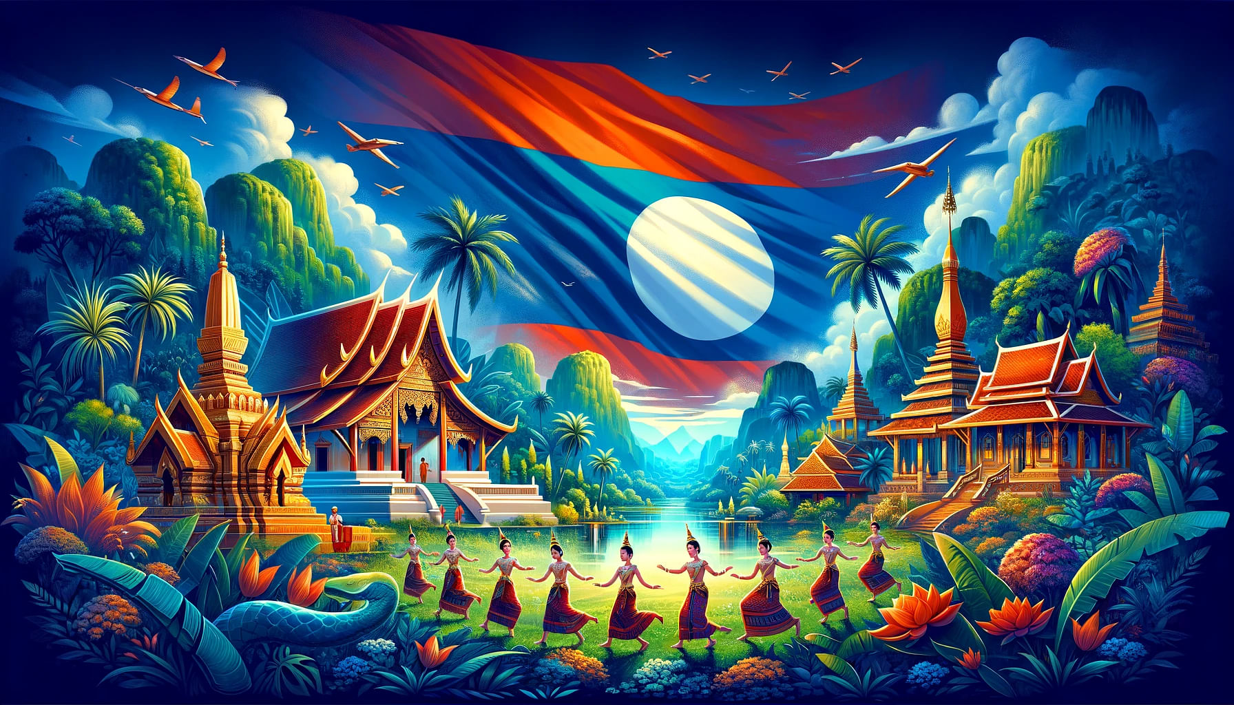 Laos Language Illustration
